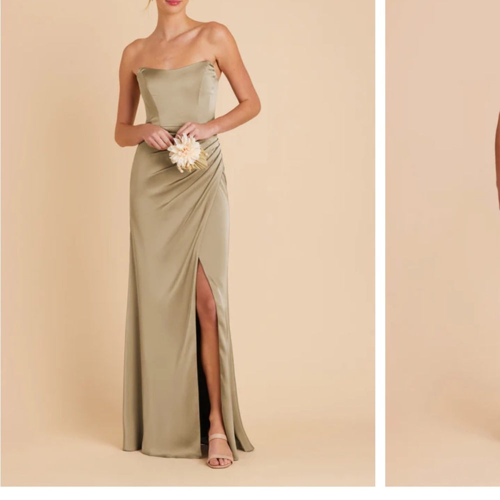 Birdy Grey Elegant Strapless Gold Evening Gown
